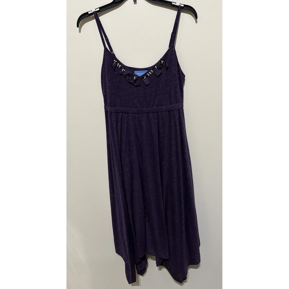 Simply Vera Vera Wang Purple Linen Blend Asymmetric Midi Dress Small Sleeveless